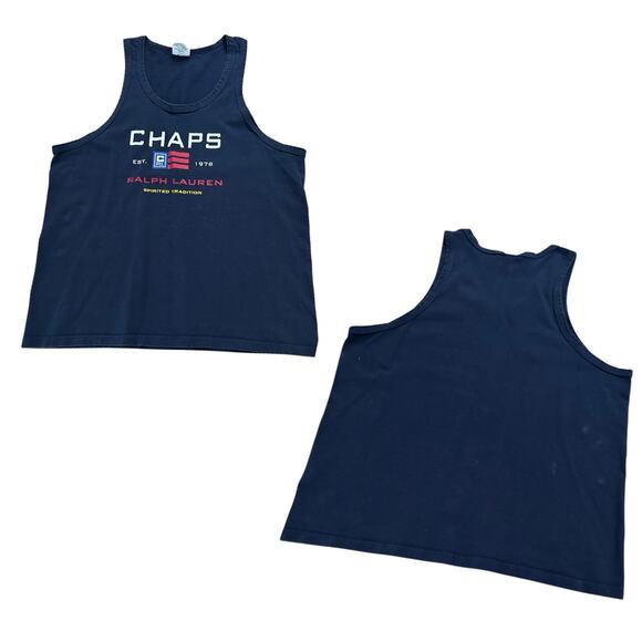 Vintage 90s Chaps Ralph Lauren Muscle Tee Tank Top USA / Men’s Large - - Picture 3 of 4